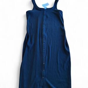 Black Ribbed Midi Dress